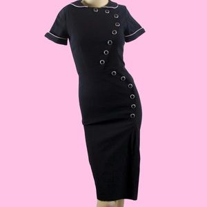 Super Rare Bettie Page Clothing Las Vegas Black Wiggle Dress